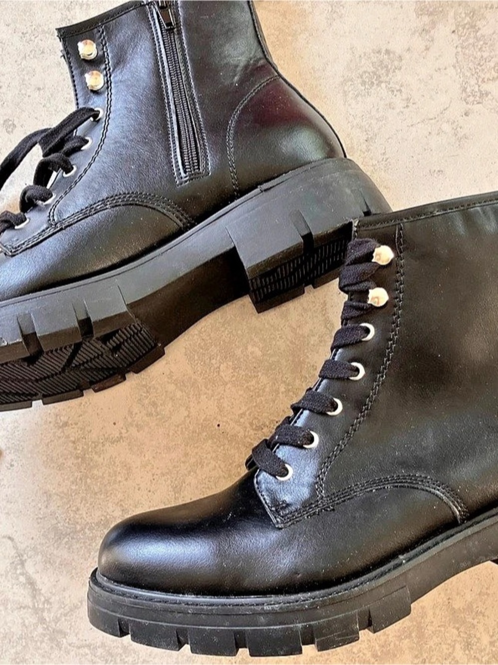 Madden Girl size 10 Black Combat Boots Like New